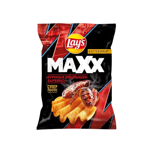 Lay's MAXX тоок канаттары барбекю чипсылары 100г п/п