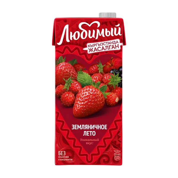 Напиток сокосодержащий Любимый Земляничное лето 0,95л т/п ВБД Россия 12
