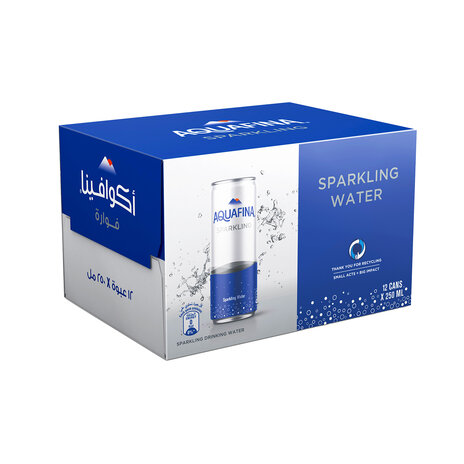Aquafina Sparkling Water Can 250Ml X12