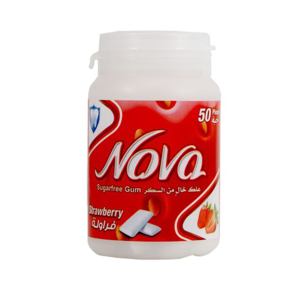 Nova Jar Strawbwrry 50Pcs Sugarfree Gum 70Gm