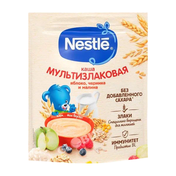 Каша дет. Nestle мультизл. ябл/черн/мал с 6мес 200г д/п