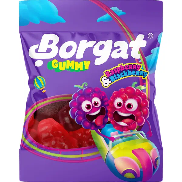 BORGAT RASPBERRY AND BLACKBERRY JELLY CANDY SINGLE 10G