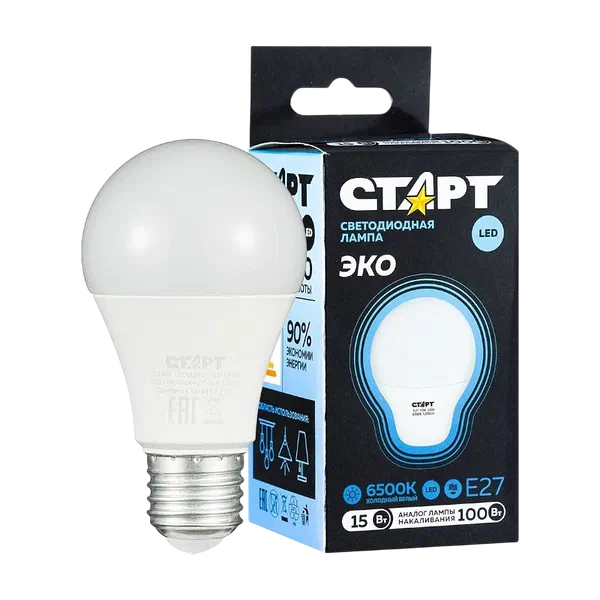 Лампочка св/диод Старт LED GLS 15W E27 6500К 17286 АЗ РФ