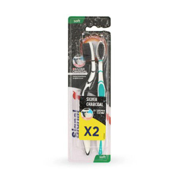Signal Toothbrush Sensisoft Charcoal Adults 1+1
