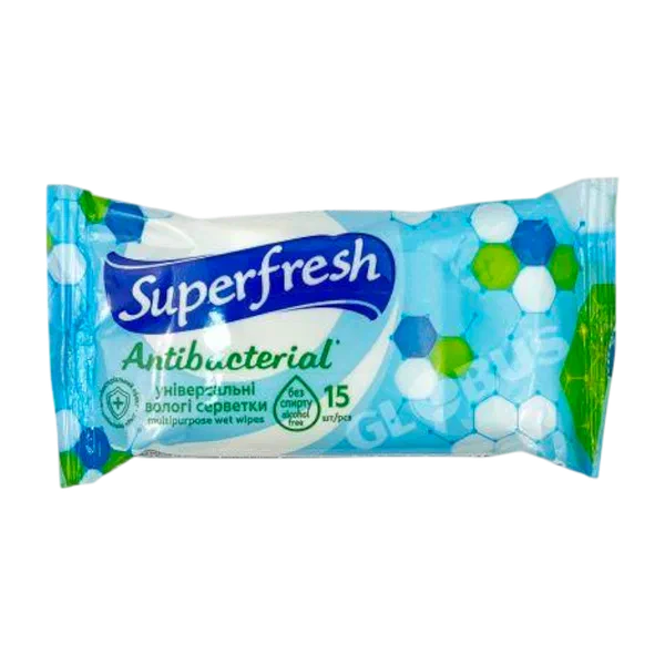 Салфетки влажн Superfresh Antibacterial 15шт