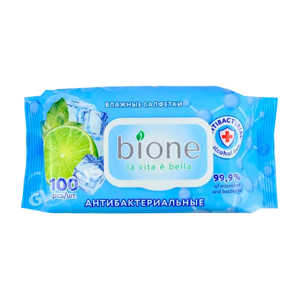 Салфетки влажн Bione Antibacterial 120шт