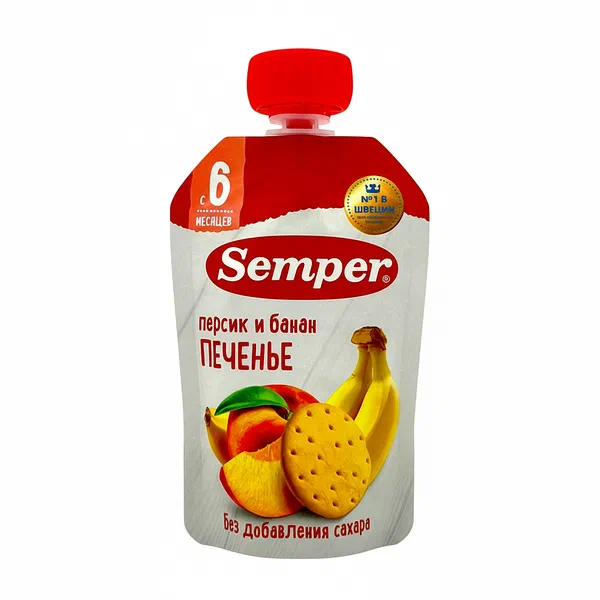 Semper шабдалы банан печенье пюреси 100гр д/п