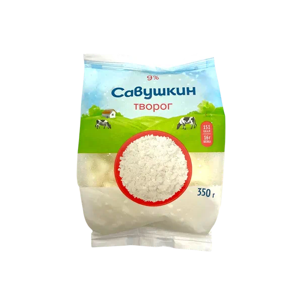 Творог Савушкин Хуторок рассып 9% 350г м/у РЦ