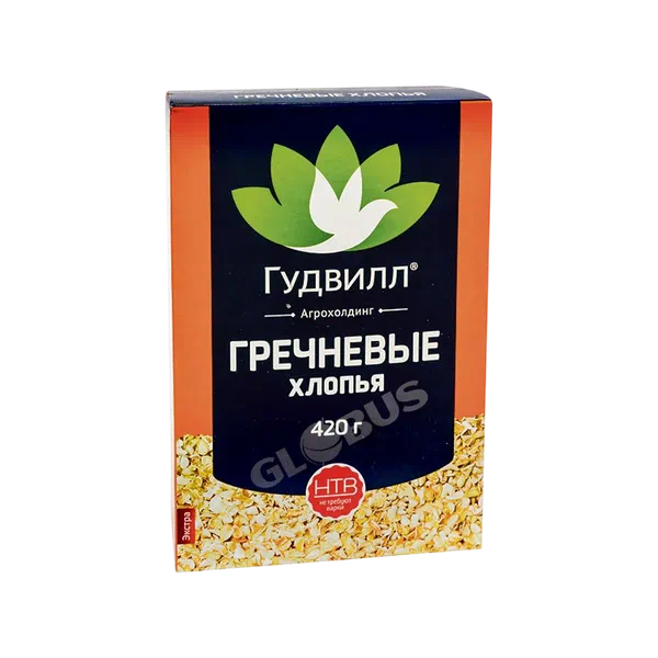 Хлопья Гудвилл гречневые не треб/варки 420г кор
