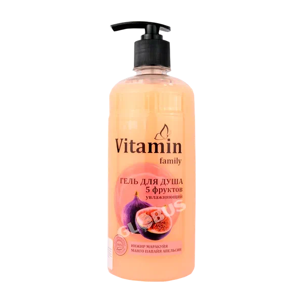 Гель д/душа Vitamin family 5 фрук увлаж 650мл