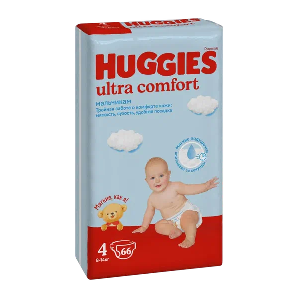 Подгузники детск Huggies UC 4 д/мал 66шт
