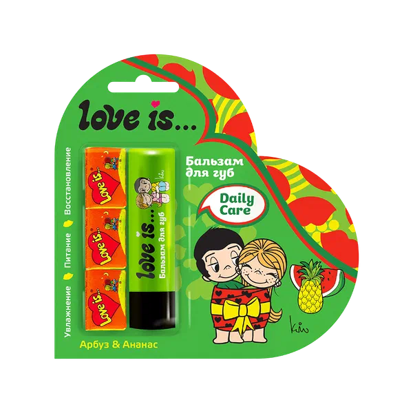 Love is Бальзам д/губ арб/ананас 4,2г+жев резин 12,6г топт