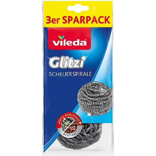 VILEDA INOX PREMIUM STAINLESS STEEL SCOURERS 2-PIECE PACK