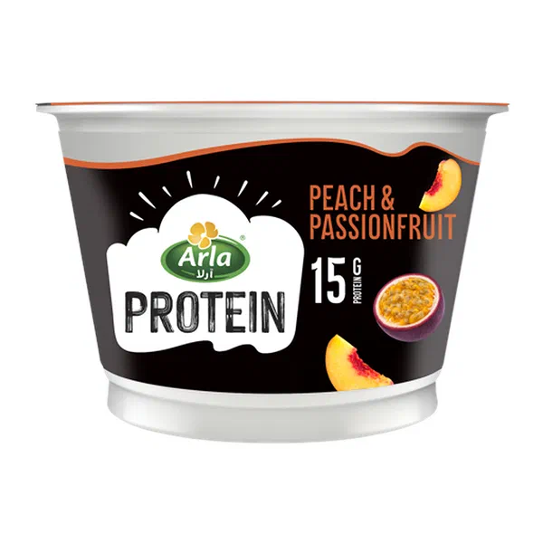 ARLA PROTEIN PEACH AND PASSION FRUIT HIGH PROTEIN YOGURT 150G
