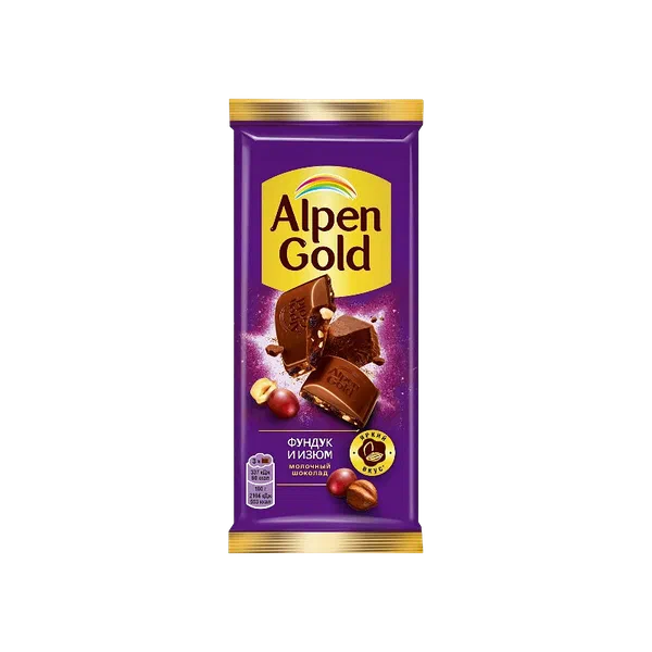 Alpen Gold фундук жана мейиз шоколады 80г