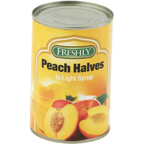 FRESHLY HALVED PEACHES IN LIGHT SYRUP 425G