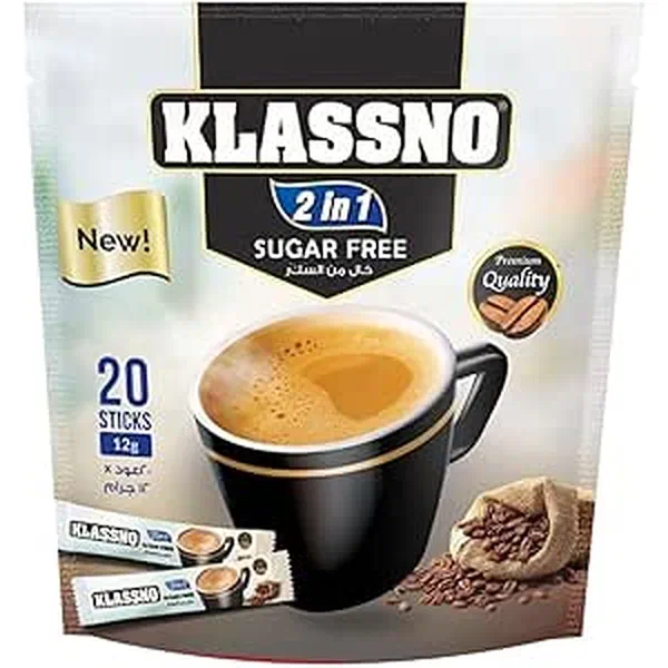 KLASSNO 2-IN-1 SUGAR FREE INSTANT COFFEE SINGLE SACHET 12G