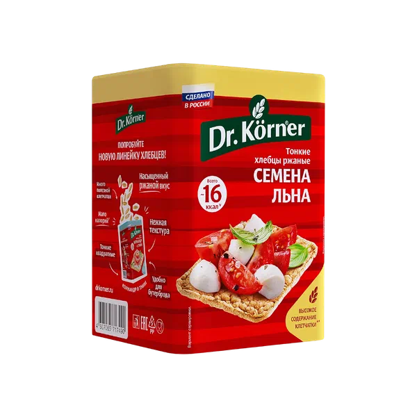 Хлебцы Dr.Korner Ржаные семена льна 100г