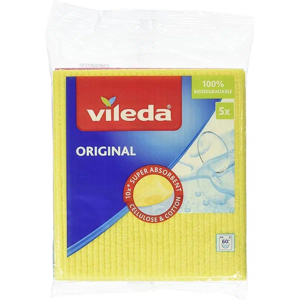 VILEDA AQUA SCHWAMMTUCH ABSORBENT SPONGE CLOTHS 5+1 FREE