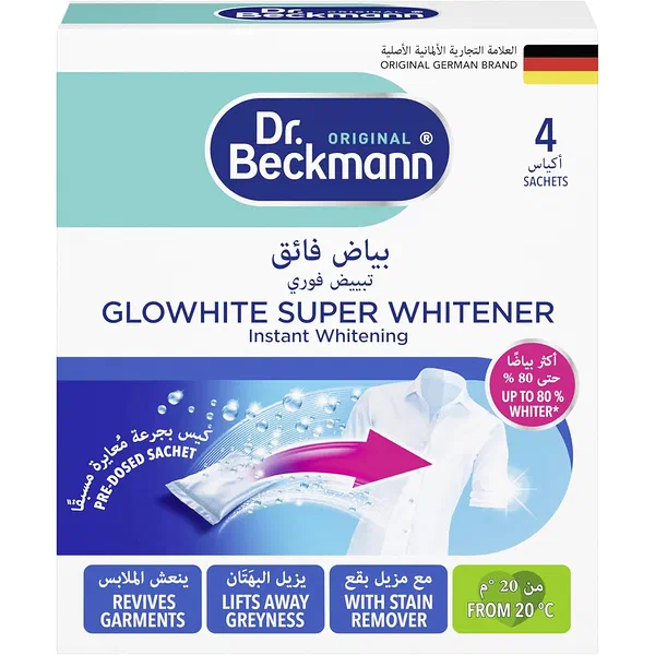 DR. BECKMANN GLOWHITE FABRIC WHITENER TREATMENT 4X40G PACK