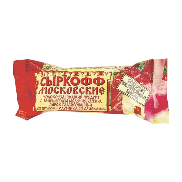Сырок Сыркофф Московский клубника со сливками 40г Импорт ЗМЖ