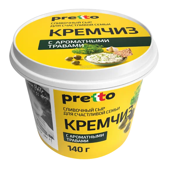 Сыр Pretto Кремчиз сливочный без лактозы 70% 140г