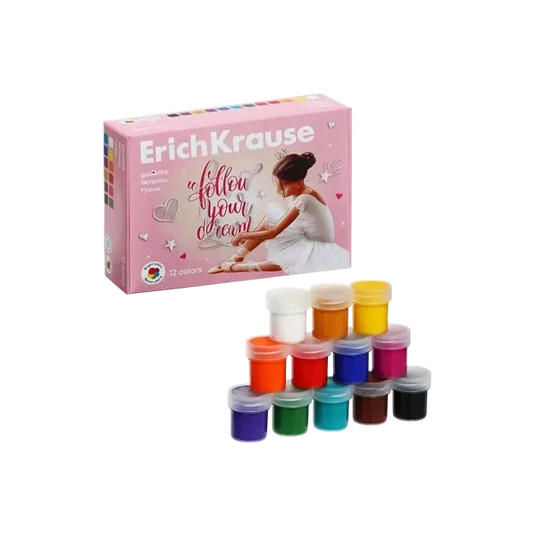Гуашь ErichKrause Pointes 12цв 20мл 61772