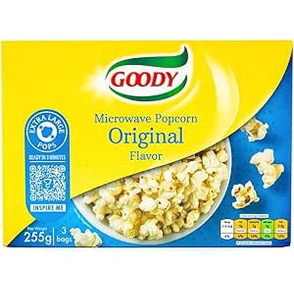 GOODY NATURAL FLAVOR MICROWAVE POPCORN WHOLE GRAIN SNACK 255G
