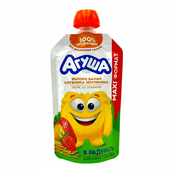 Пюре дет. Агуша фрукт ябл/банан/клубн/землян с 8мес 160г д/п
