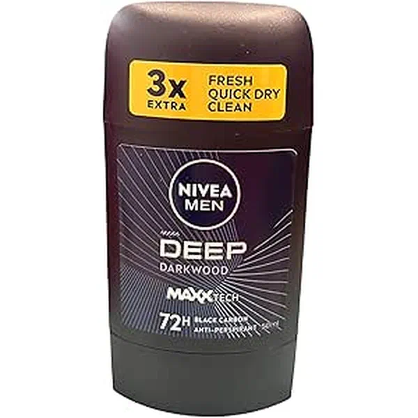 NIVEA MEN DEEP BLACK CARBON DARK WOOD SCENT ROLL-ON 50ML