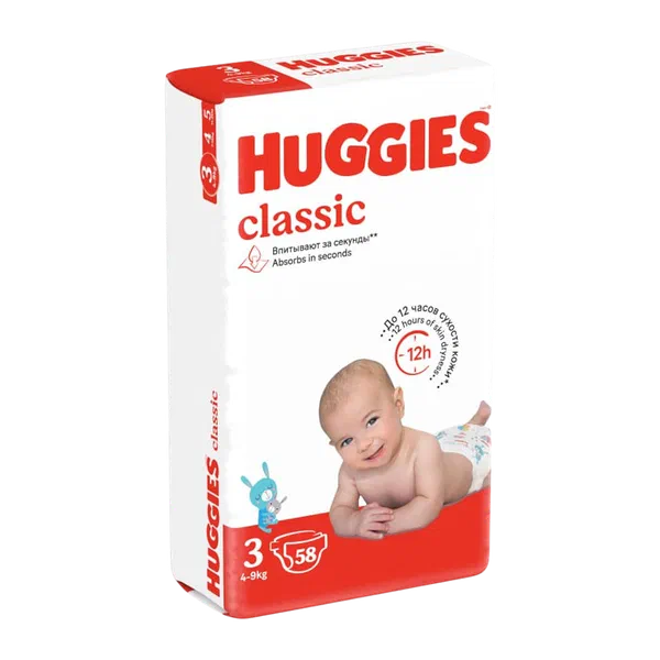 Подгузники детск Huggies Classic 3 58шт