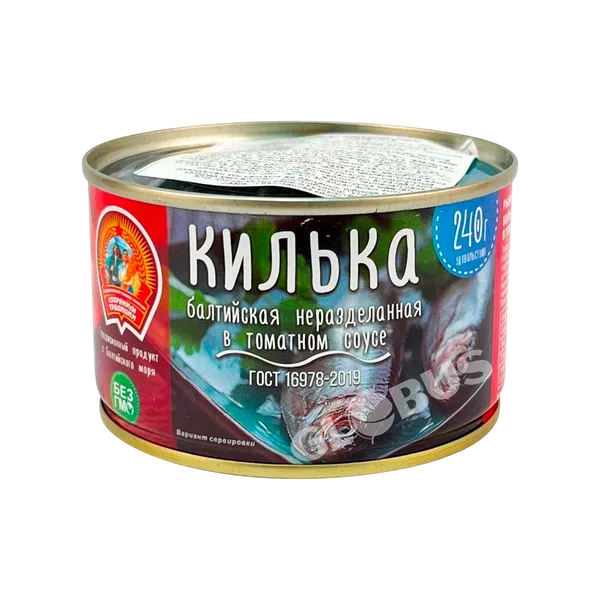 Килька СТ балтийская в томат.соусе ГОСТ /ключ/ 240г ж/б РЦ