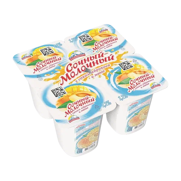 Йогурт Альпенгурт Сочный-молочный с соком абр/манго 1,2% 95г Импорт