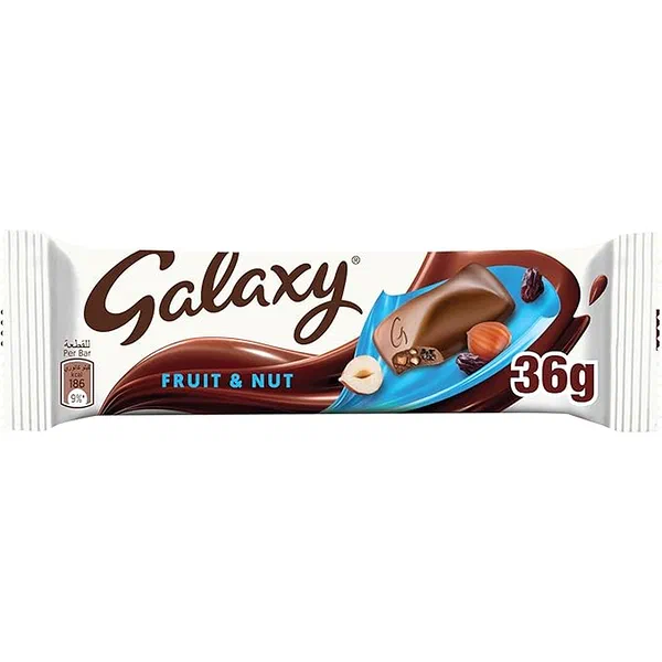 GALAXY FRUIT&NUT CHOCO 36G - FRUIT AND NUT FILLED GALAXY BAR