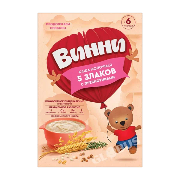 Каша дет. Винни 5 злаков с 6мес 200г