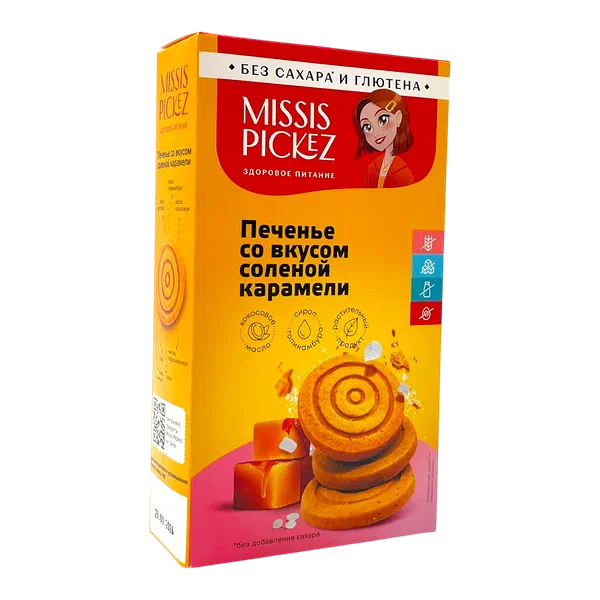 Missis Pickez туз/карамель кантсыз глютенсиз печеньелер 100г