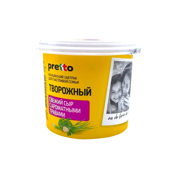 Сыр Pretto творожный с травами 65% 140г стак