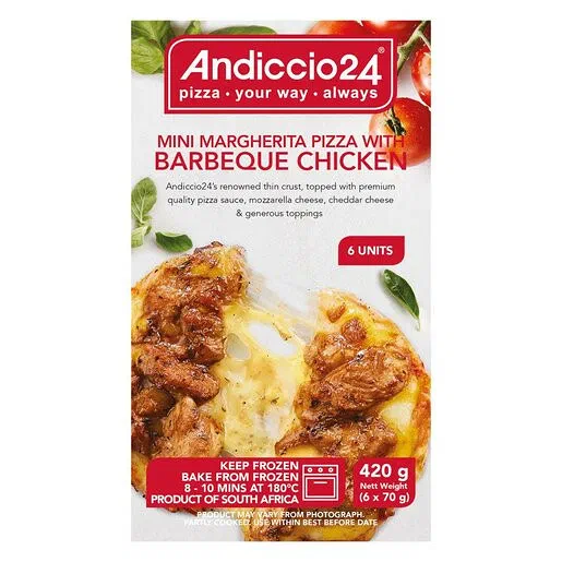 Andiccio24 Mini Barbeque Chicken Pizza 420g 6 Pack
