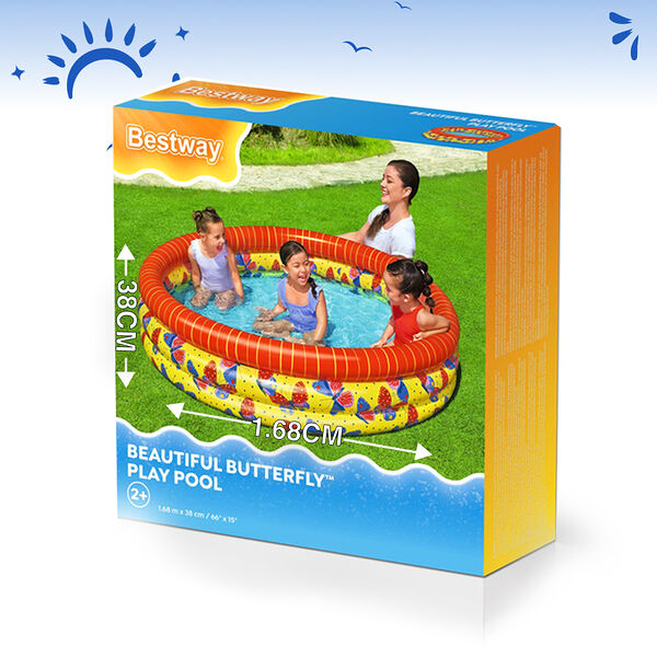 Bestway Beautiful Butterfly Play Pool 1.68M X H38Cm