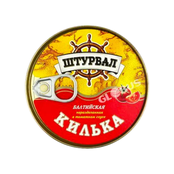 Килька Штурвал балтийская в томат.соусе /ключ/ 240г ж/б Россия 48