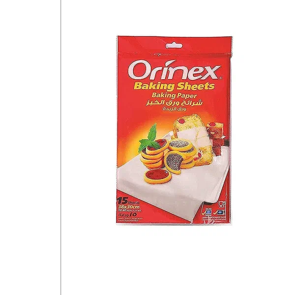 ORINEX PREMIUM PARCHMENT BAKING SHEETS PRE-CUT VALUE PACK 15-SHEET