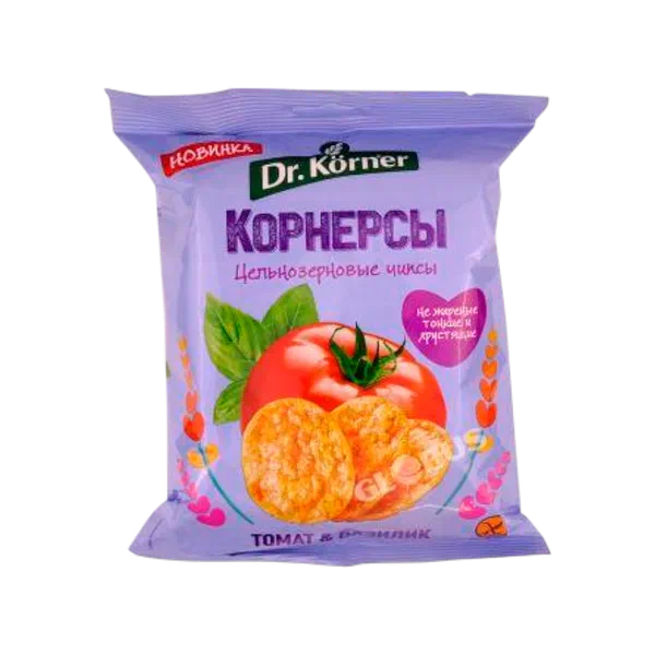 Чипсы Dr.Korner кукурузно-рисовые цельнозерн том/базил 50г
