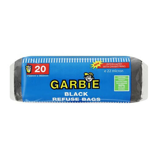 Garbie Black Refuse Bags on Roll 20s
