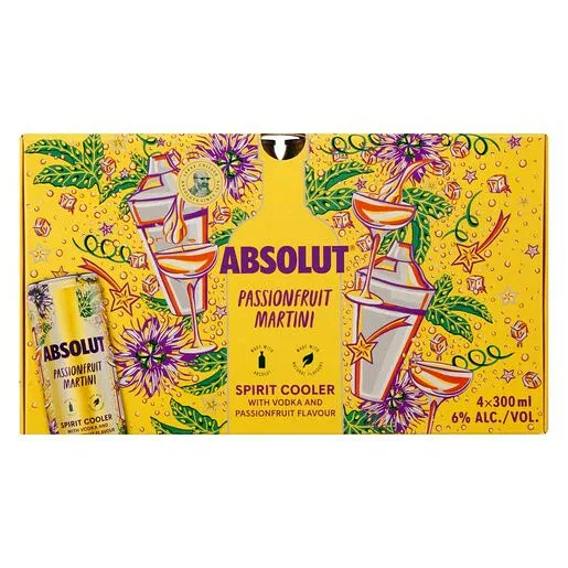 Absolut Passionfruit Martini Spirit Cooler 300ml 4 Pack