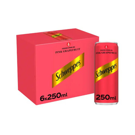 Schweppes Pink Grapefruit Can 250Ml X 6