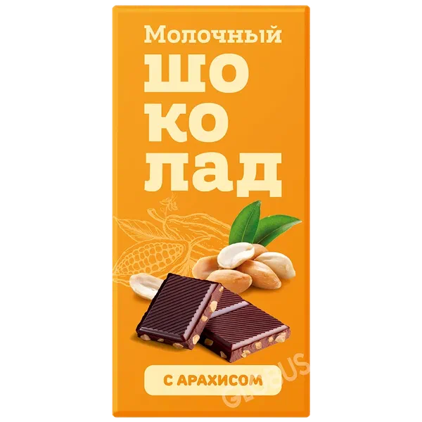 Шоколад Карамелия мол.с арахисом 80г