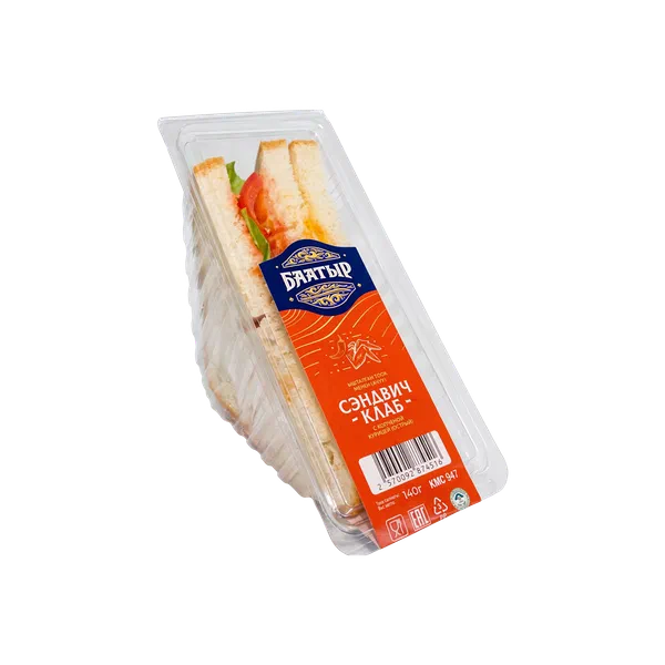 Сэндвич -Клаб Баатыр с коп. курицей острый 140г СП PL1