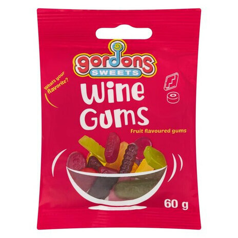 Gordons Sweets Wine Gums 60g
