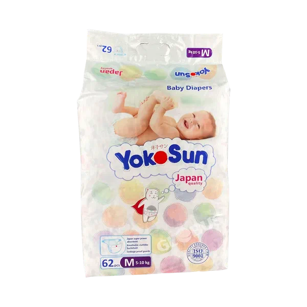Подгузники детск Yokosun комфорт M 5-10кг 62шт