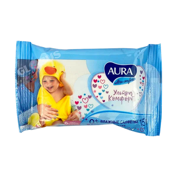 Салфетки влажн Aura детск 15шт
